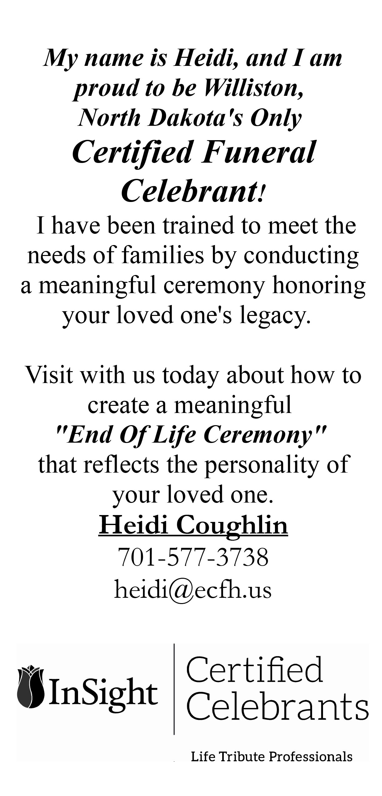 Funeral Celebrant EversonCoughlin Funeral Home and Cre...